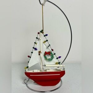Cape Shore Crystal Cove Nautical Sailboat Sailing Wood Christmas Ornament 2012